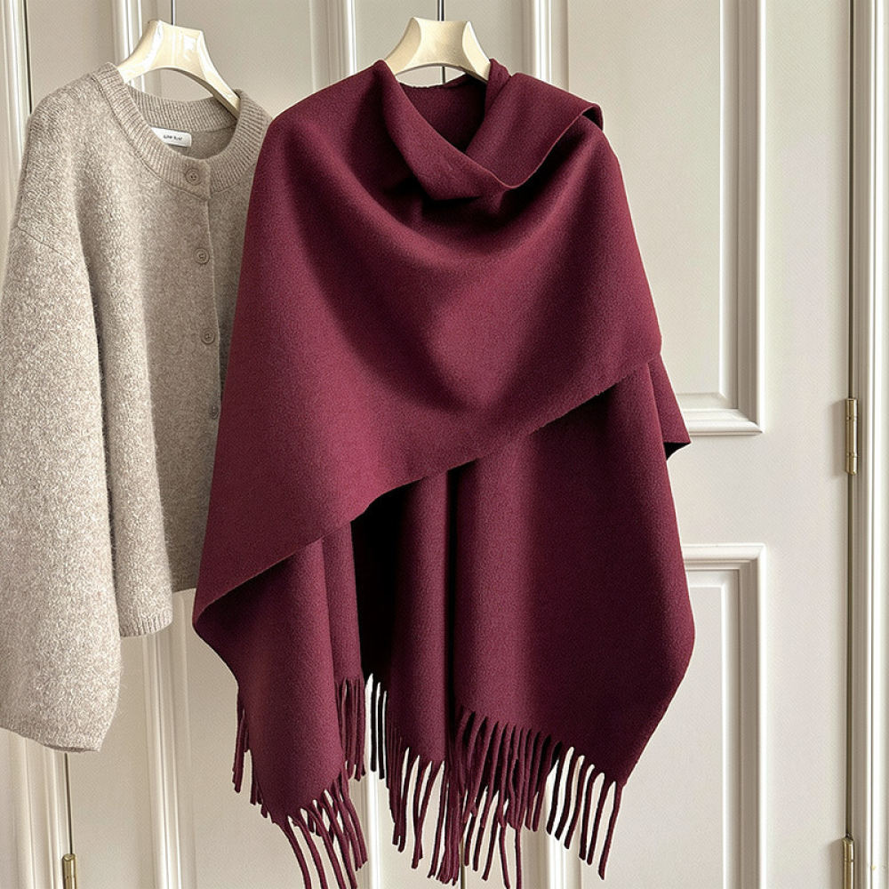 Thickened Woolen Cape Shawl Wo - Women Fashion Photoshoot 评论和价格