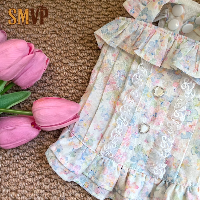Pastel Floral Pet Cami Dress R - Lace Trim Cami 评论和价格