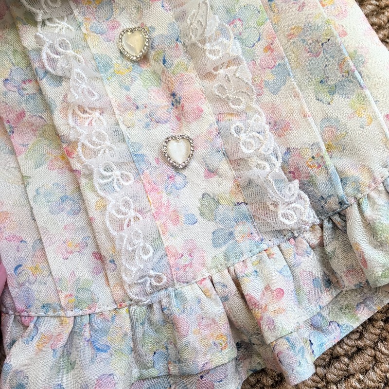 Pastel Floral Pet Cami Dress R - Lace Trim Cami 评论和价格