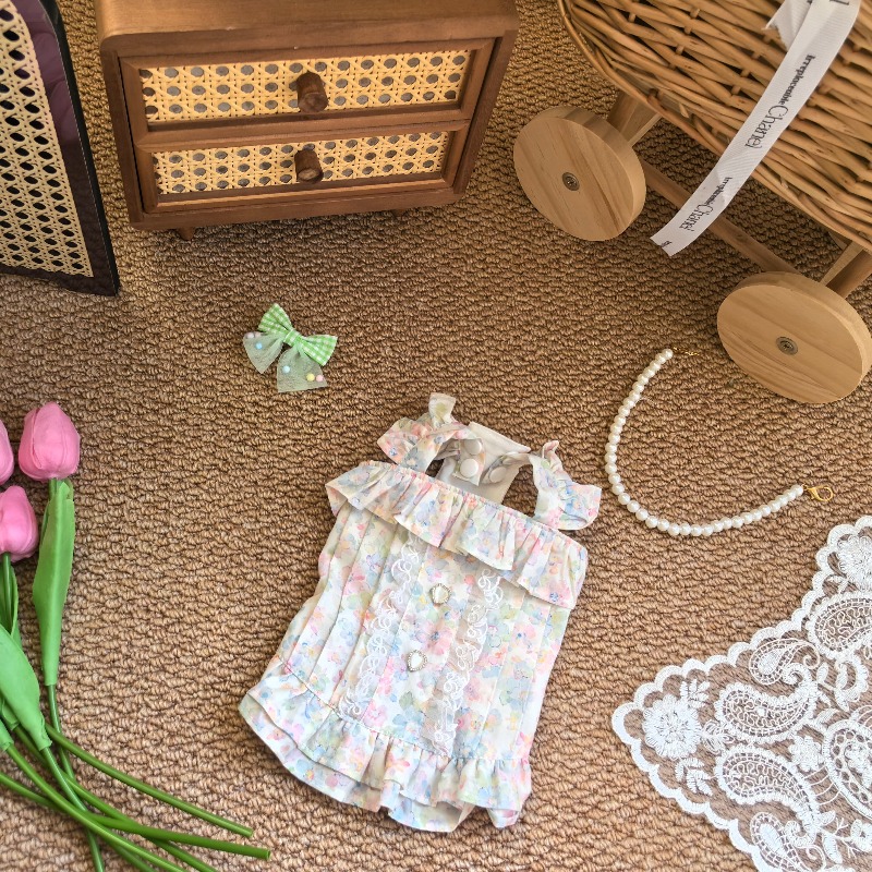 Pastel Floral Pet Cami Dress R - Lace Trim Cami 评论和价格