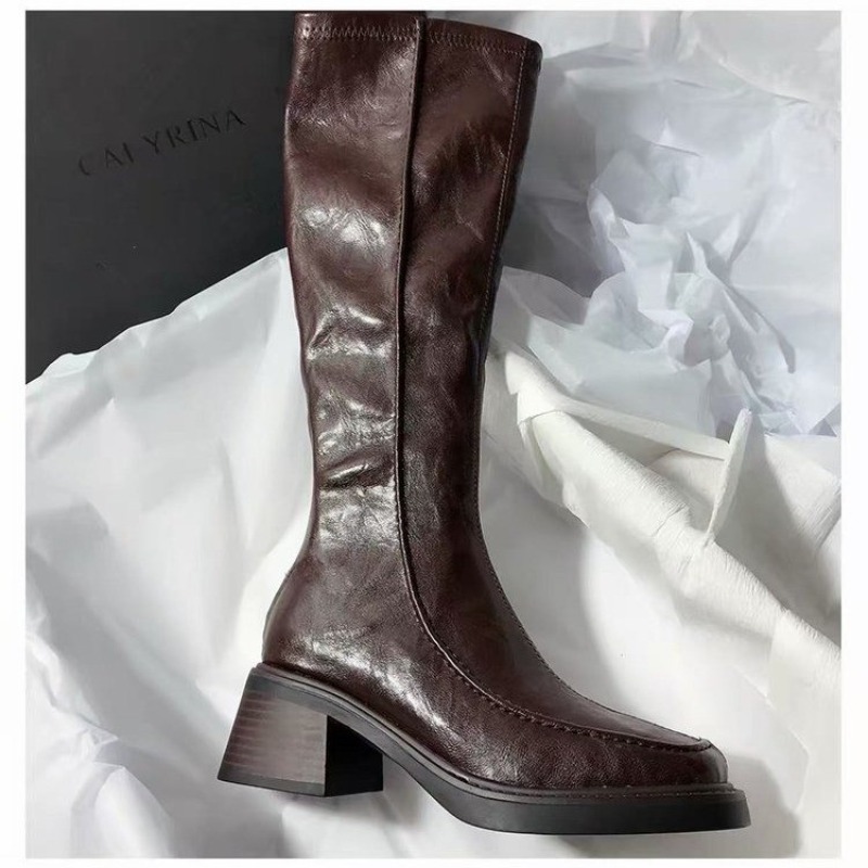Round-toe Thick-soled Long Boo - Women'S Fashion Knee High Boots 评论和价格