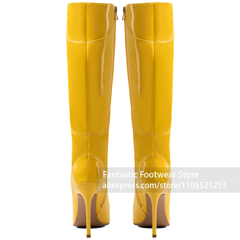 Yellow Patent Leather Upper Bo - Women Fashion Photoshoot 评论和价格