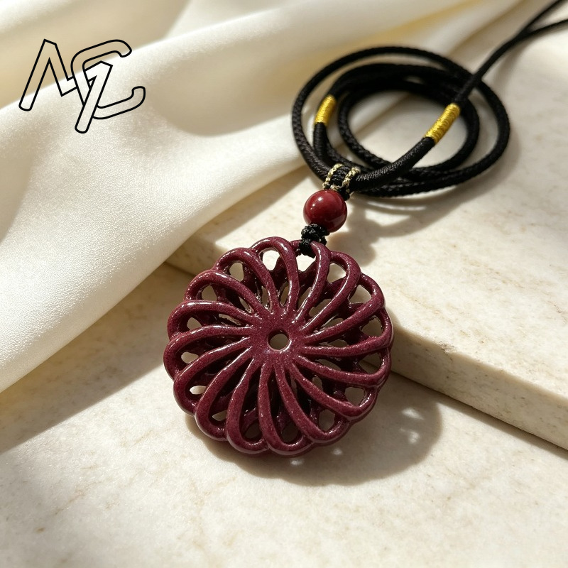 Fashion Red Cinnabar Jade tran - Women'S Fashion Jewellery 评论和价格
