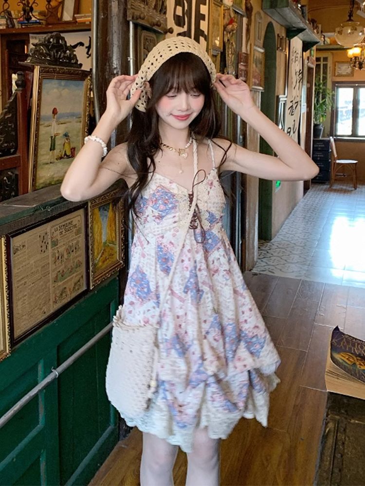 Summer Vintage Cami Dress Set  - Lace Trim Cami 评论和价格