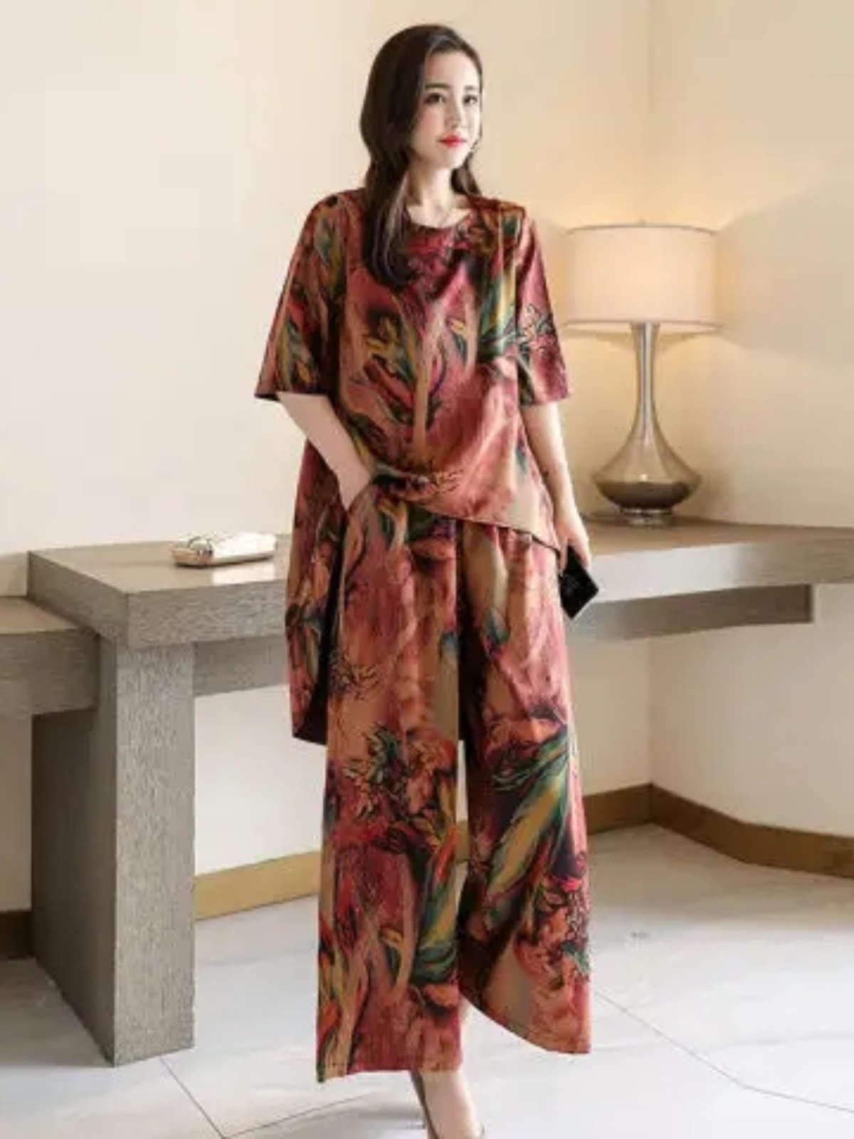 Fashionable Printed Short Slee - Women Fashion Over The Years 评论和价格