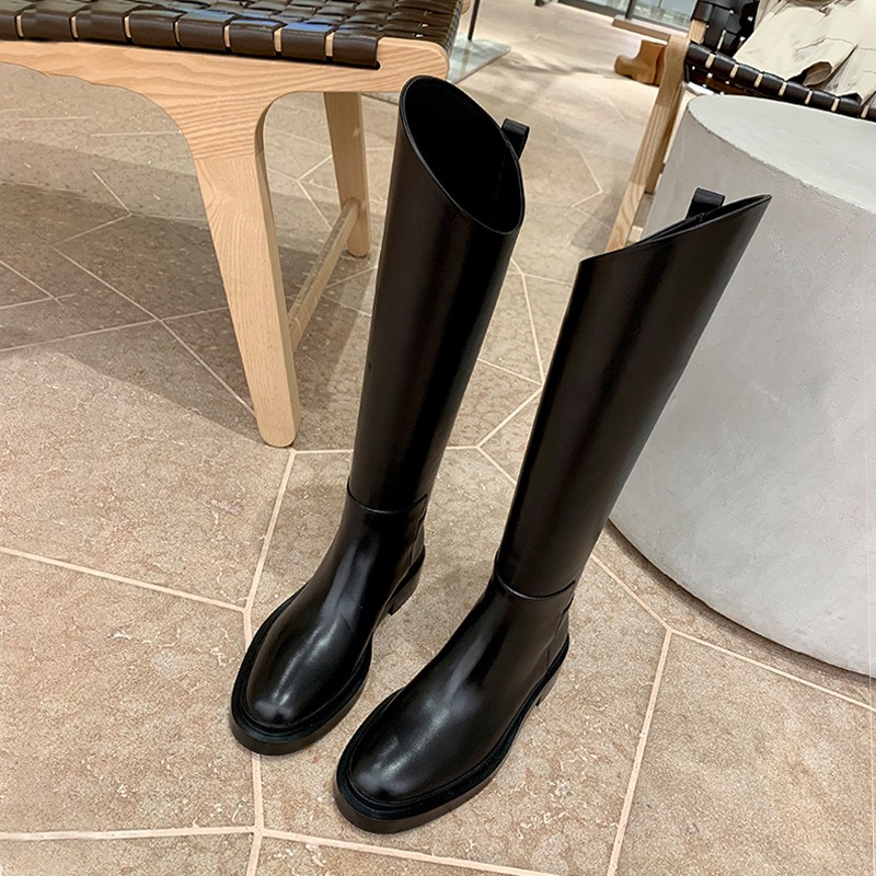 Black 3CM Irregular Bevel Mout - Women'S Fashion Knee High Boots 评论和价格