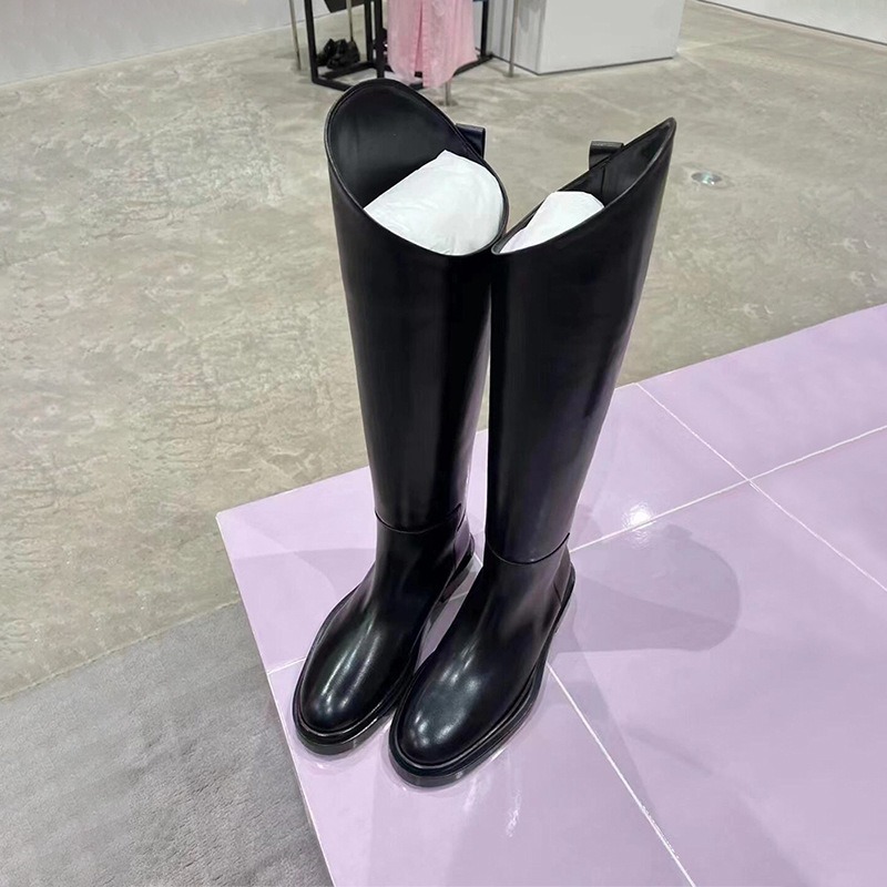 Black 3CM Irregular Bevel Mout - Women'S Fashion Knee High Boots 评论和价格