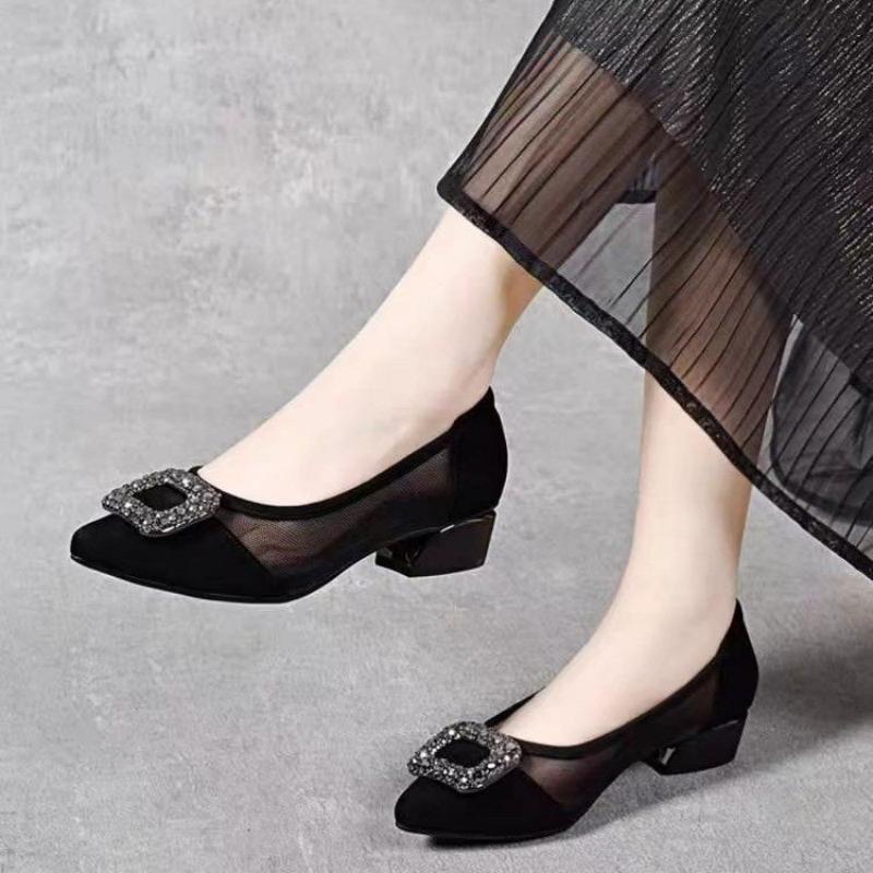 Elegant Pointed Toe Mesh Block - Women'S Fashion Shoes 评论和价格