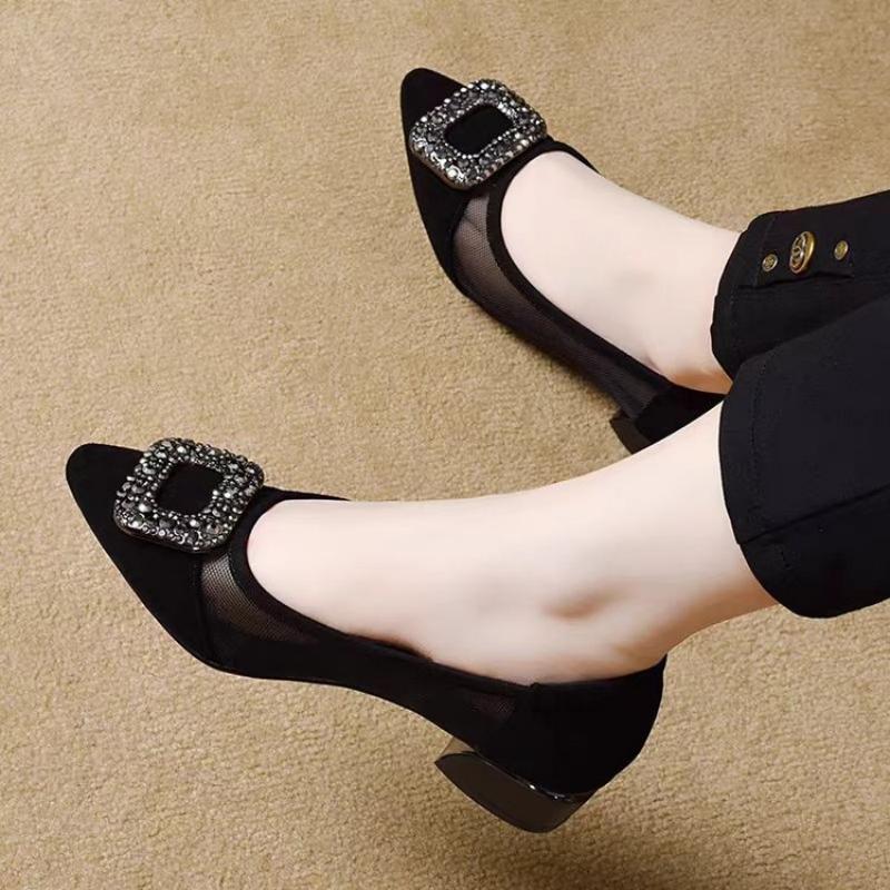 Elegant Pointed Toe Mesh Block - Women'S Fashion Shoes 评论和价格